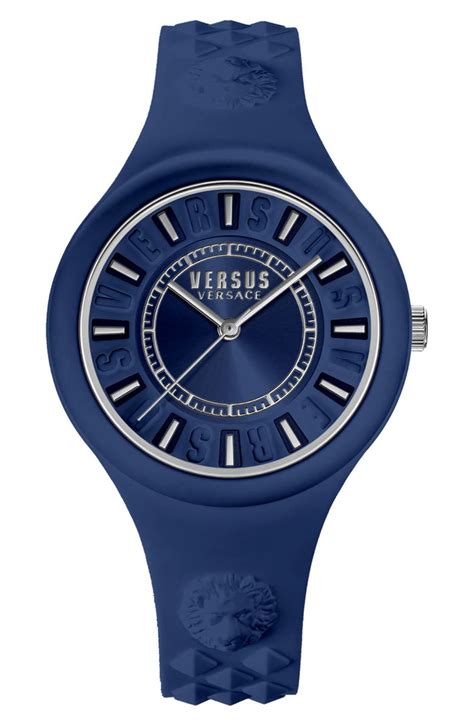 versus versace embossed silicone-strap watch|versus versace watch women price.